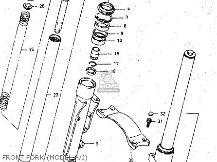FRONT FORK (MODEL H/J) - GV1400GD 1988 (J) (E01)