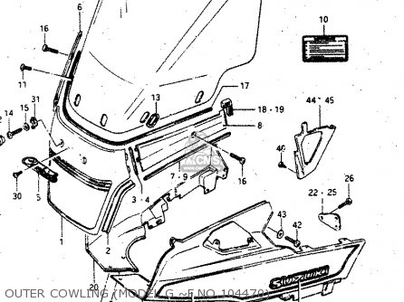 OUTER COWLING (MODEL G ~F.NO.104470) - GV1400GD 1988 (J) (E01)