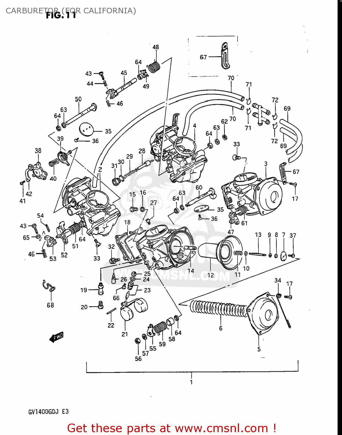 CARBURETOR (FOR CALIFORNIA) GV1400GD CAVALCADE 1986 (G) USA (E03)