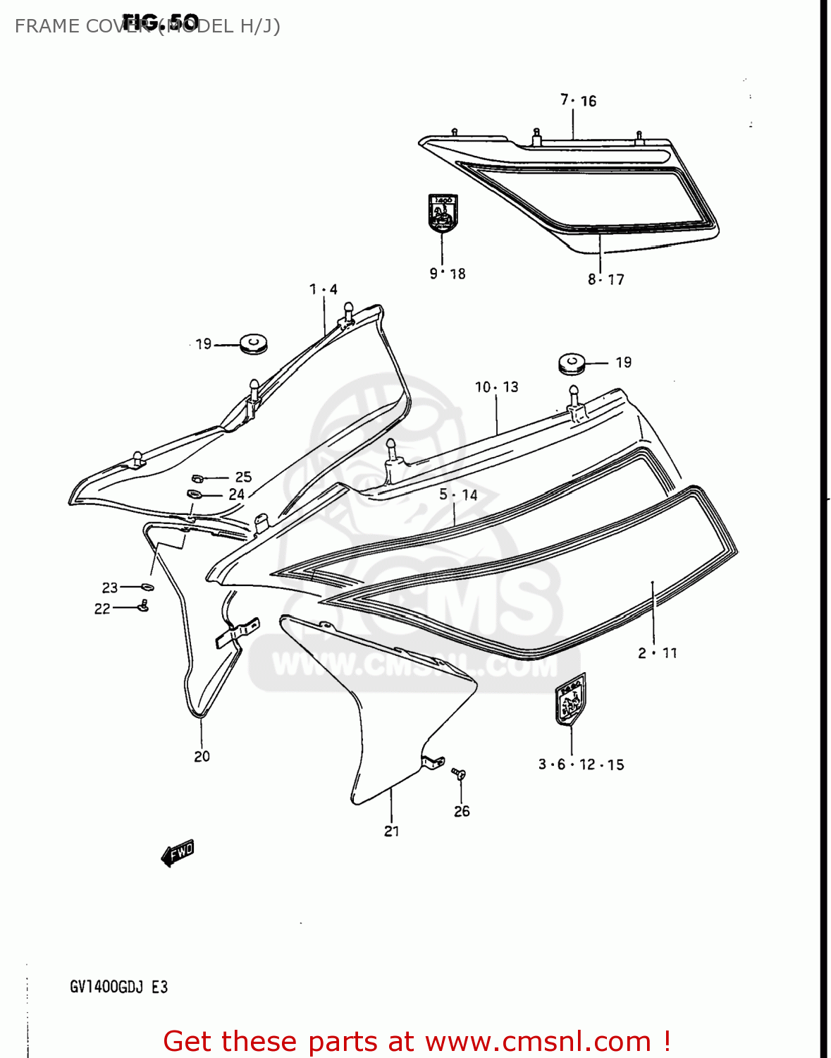 FRAME COVER (MODEL H/J) GV1400GD CAVALCADE 1986 (G) USA (E03)