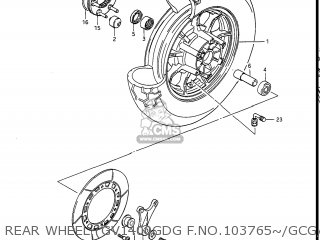 REAR WHEEL (GV1400GDG F.NO.103765~/GCG/MODEL H/J) - GV1400GD CAVALCADE 1986 (G) USA (E03)