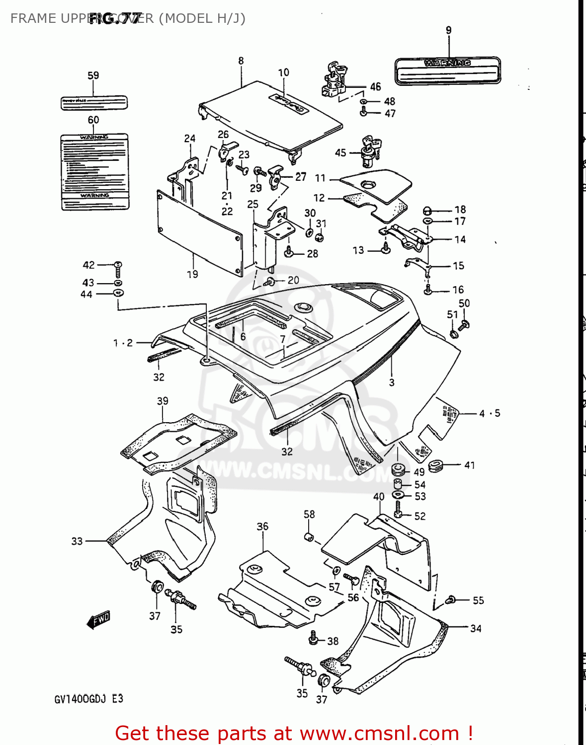 FRAME UPPER COVER (MODEL H/J) GV1400GD CAVALCADE 1987 (H) USA (E03)