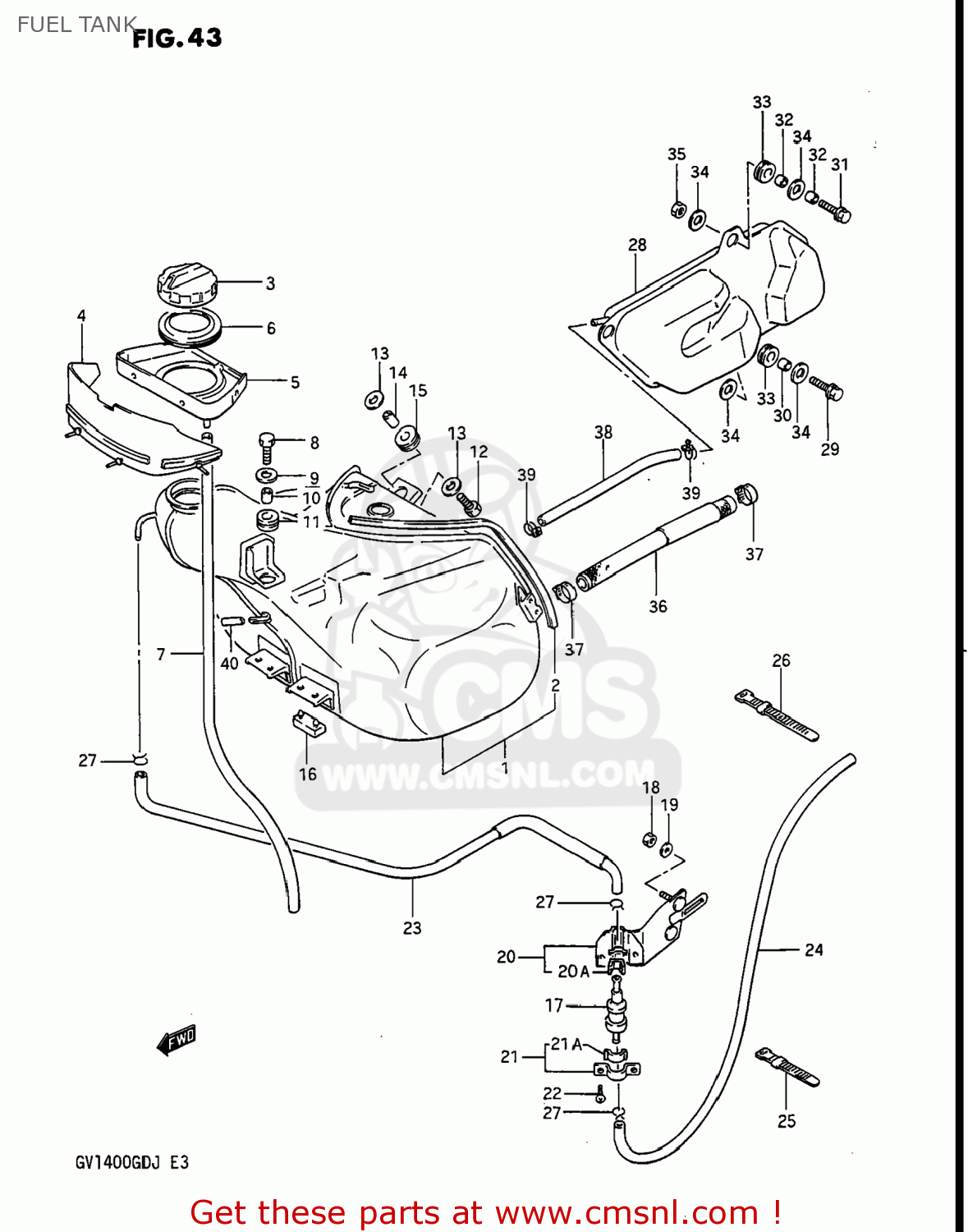 FUEL TANK GV1400GD CAVALCADE 1987 (H) USA (E03)