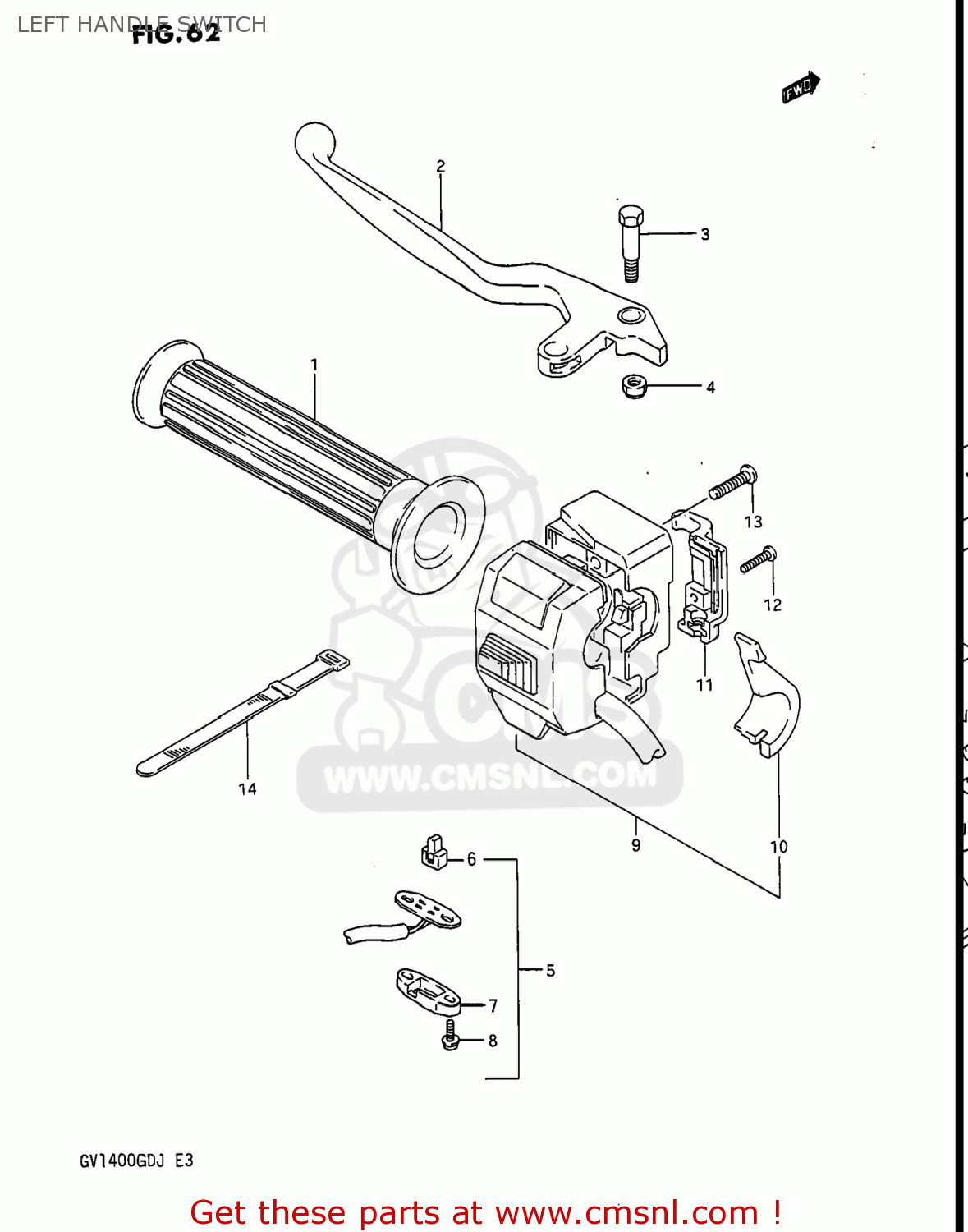 LEFT HANDLE SWITCH GV1400GD CAVALCADE 1987 (H) USA (E03)