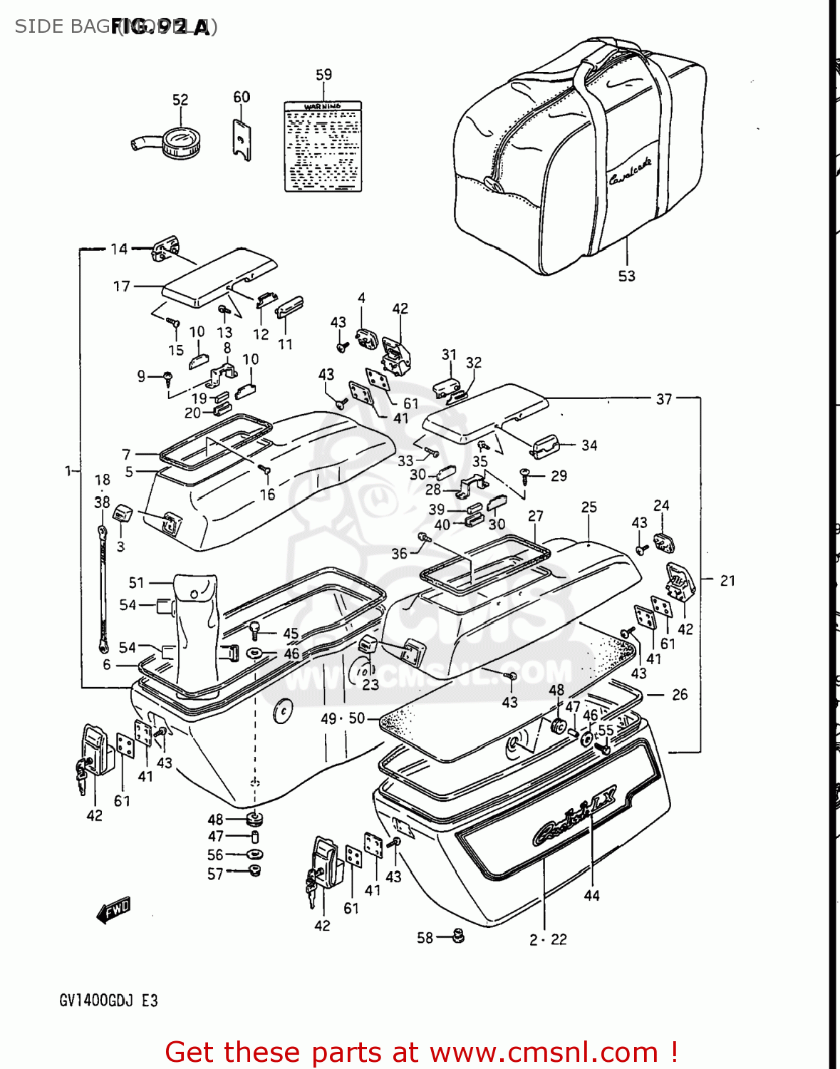 SIDE BAG (MODEL J) GV1400GD CAVALCADE 1987 (H) USA (E03)