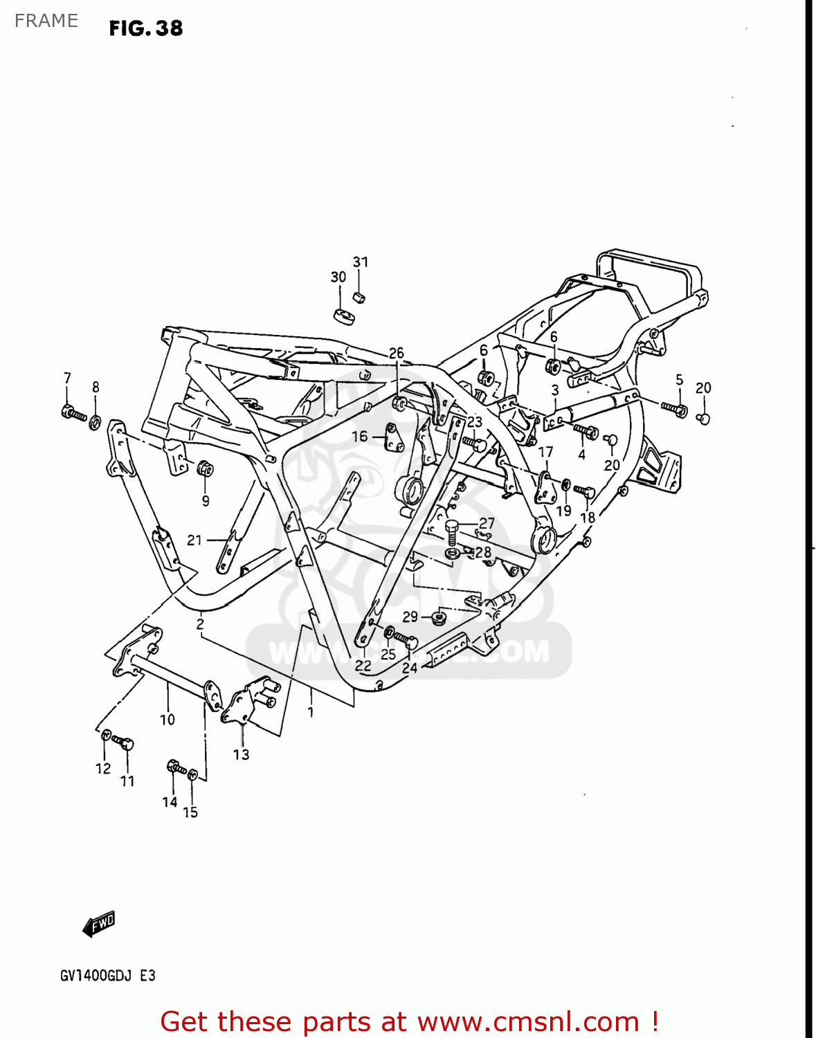 Suzuki GV1400GD CAVALCADE 1988 (J) USA (E03) FRAME - buy original FRAME ...