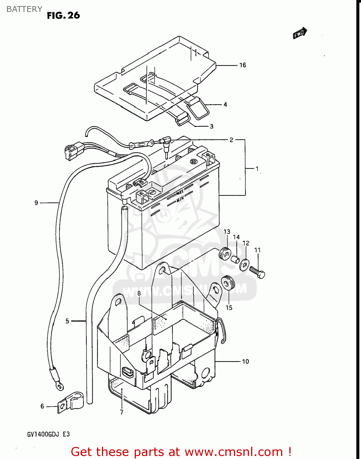 BATTERY GV1400GD CAVALCADE 1988 (J) USA (E03)