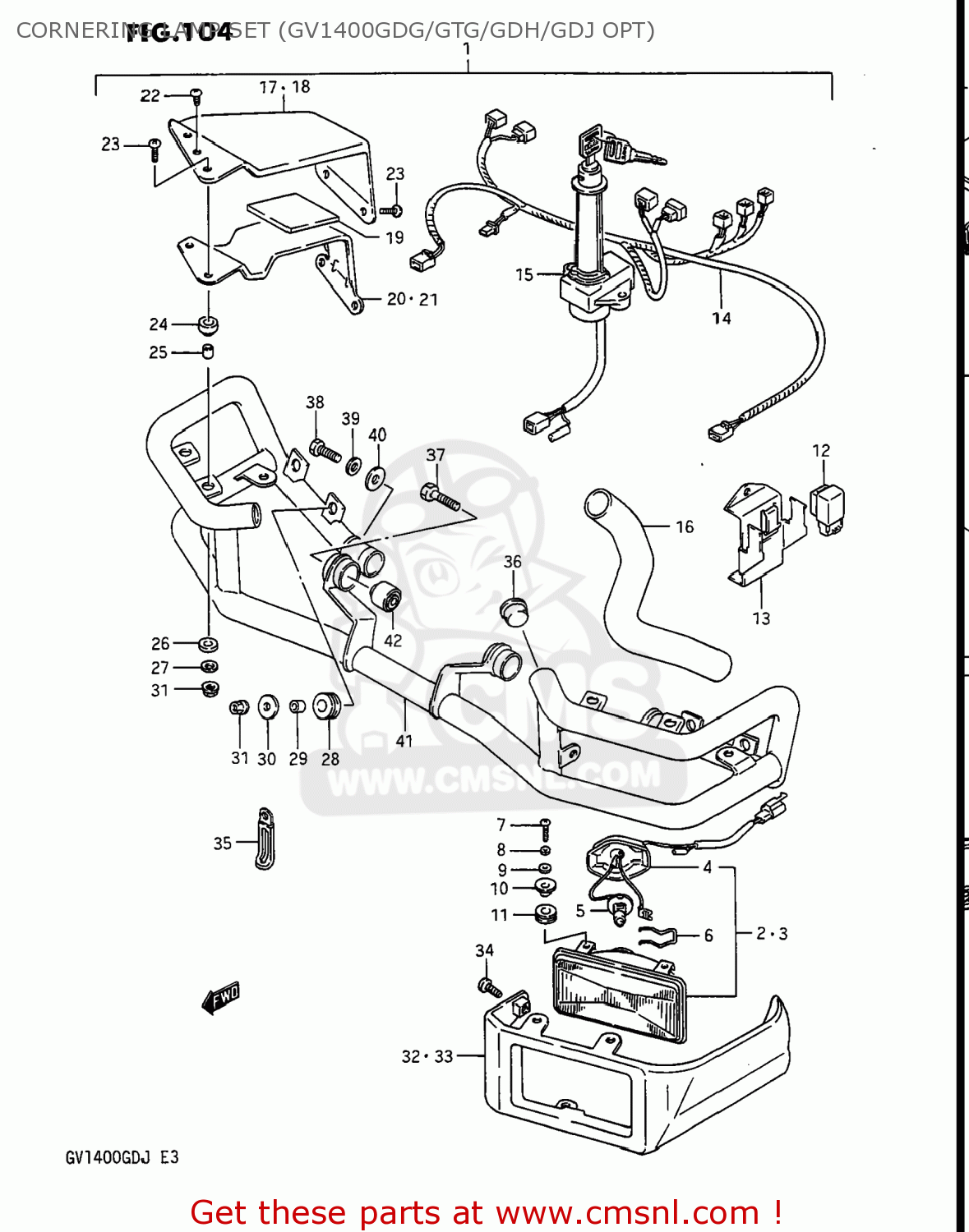 CORNERING LAMP SET (GV1400GDG/GTG/GDH/GDJ OPT) GV1400GD CAVALCADE 1988 (J) USA (E03)