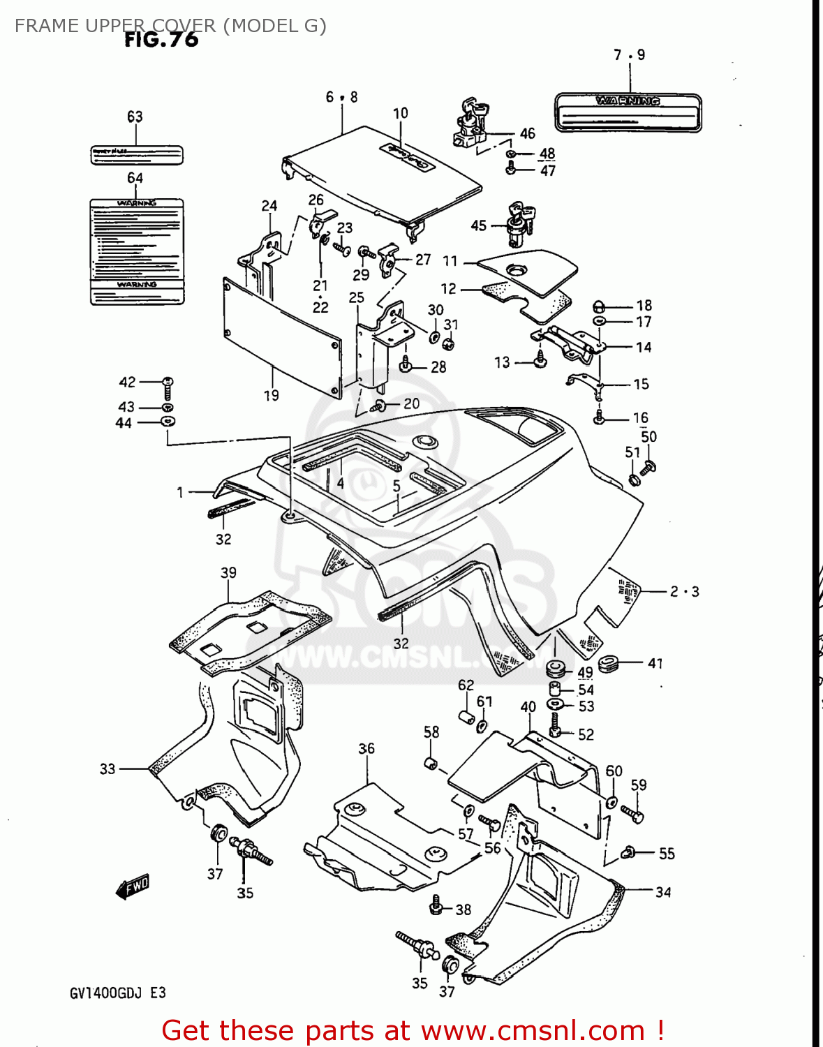 FRAME UPPER COVER (MODEL G) GV1400GD CAVALCADE 1988 (J) USA (E03)
