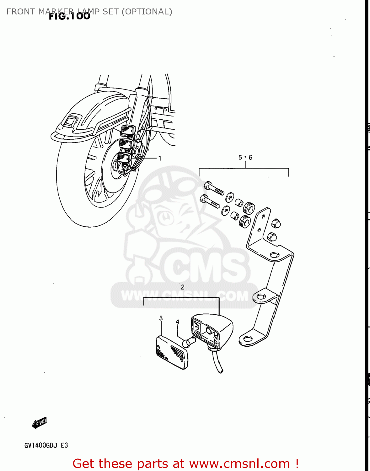 FRONT MARKER LAMP SET (OPTIONAL) GV1400GD CAVALCADE 1988 (J) USA (E03)
