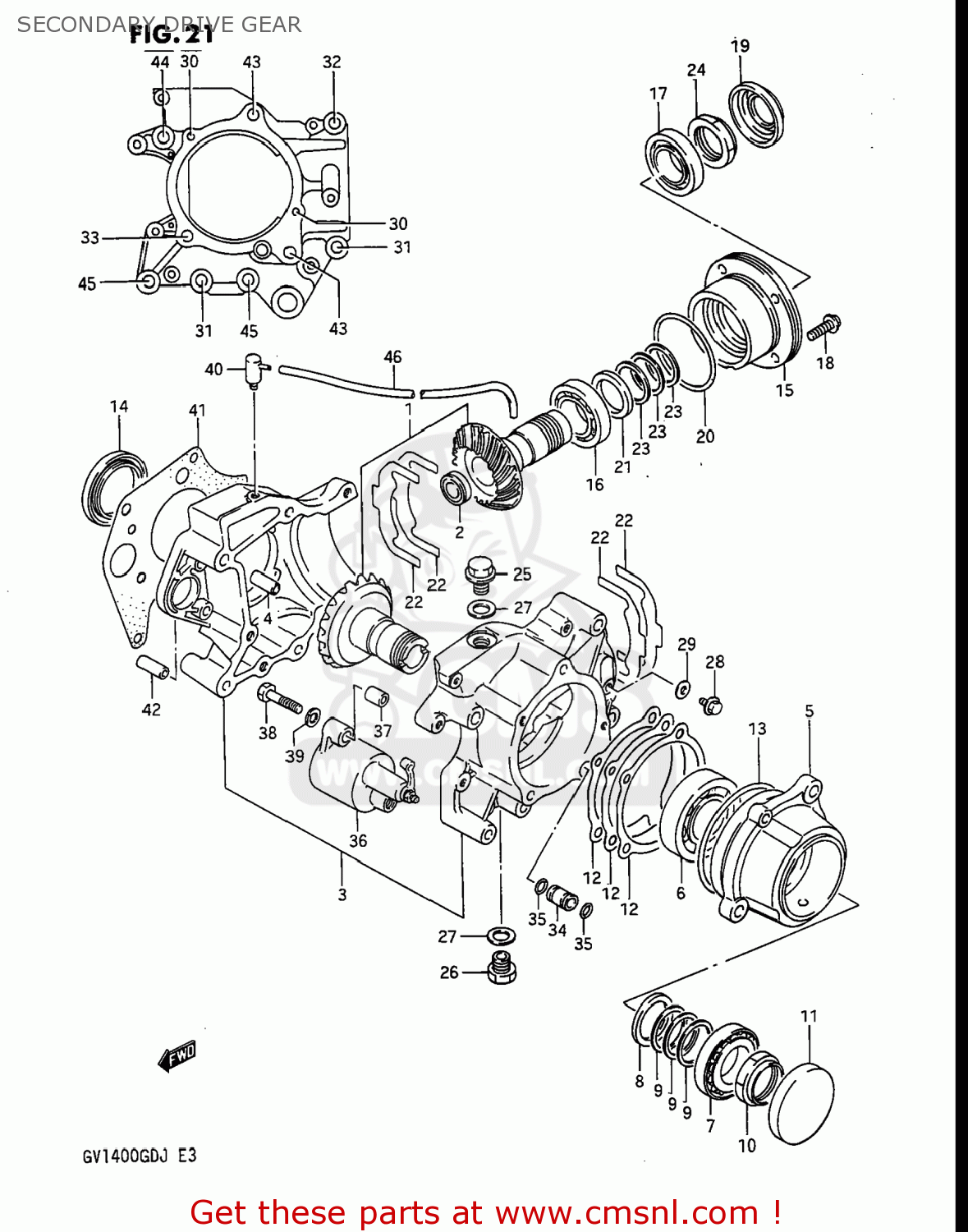 SECONDARY DRIVE GEAR GV1400GD CAVALCADE 1988 (J) USA (E03)