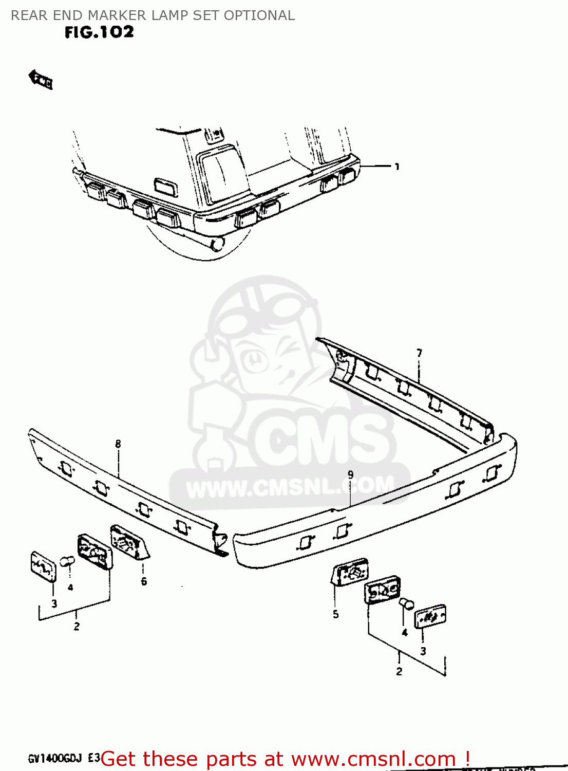 REAR END MARKER LAMP SET OPTIONAL GV1400GT 1986 (G) (E01)