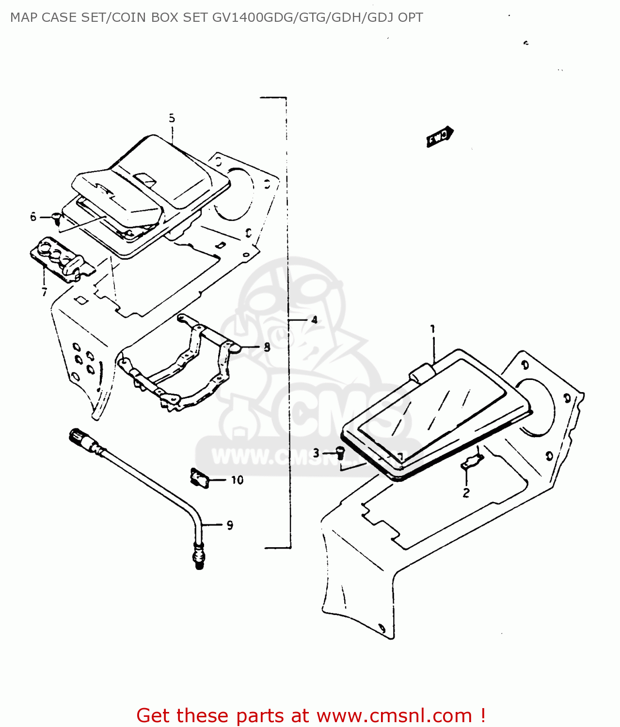 MAP CASE SET/COIN BOX SET GV1400GDG/GTG/GDH/GDJ OPT GV1400GT 1986 (G) (E01)