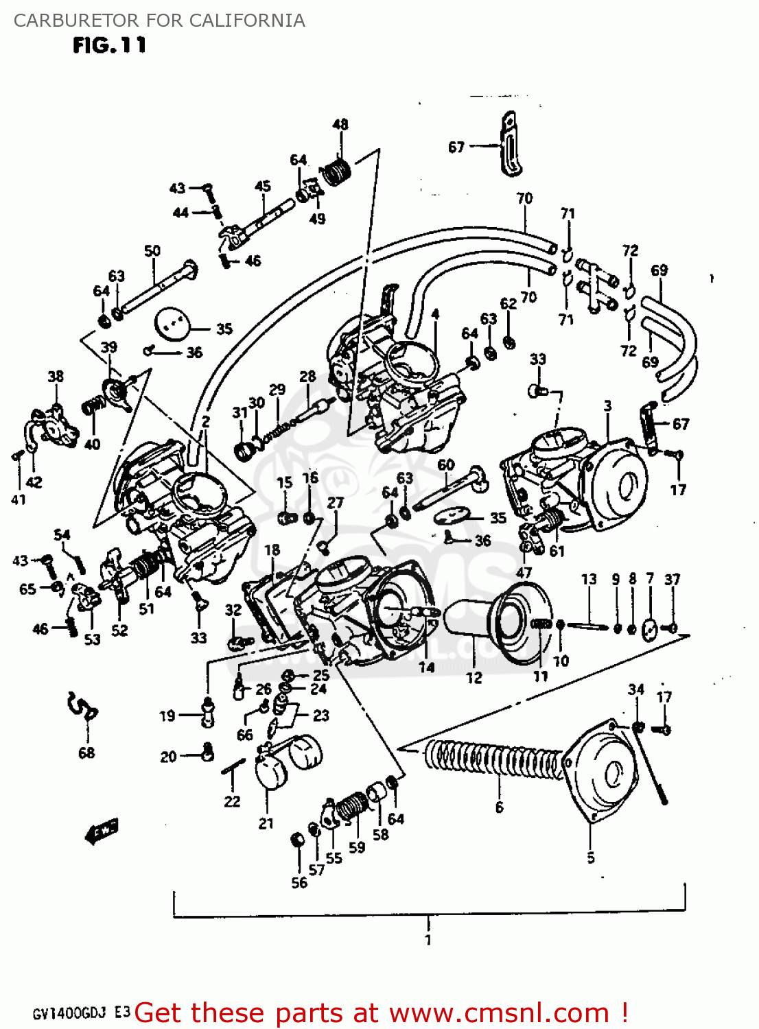 CARBURETOR FOR CALIFORNIA GV1400GT 1986 (G) (E01)