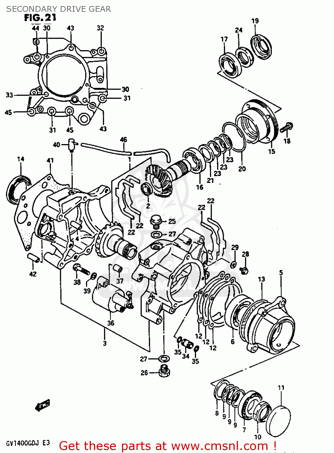 SECONDARY DRIVE GEAR GV1400GT 1986 (G) (E01)