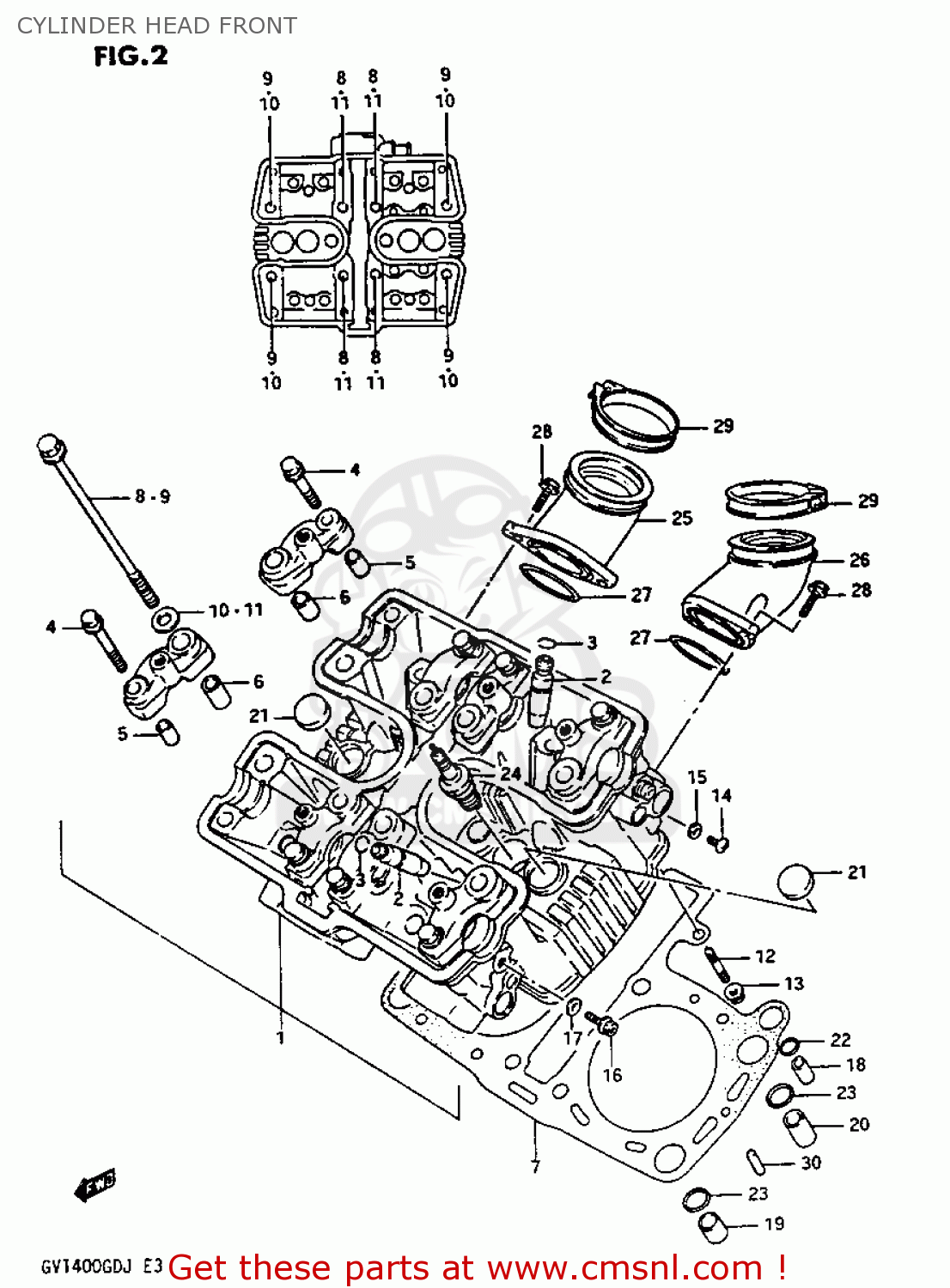 CYLINDER HEAD FRONT GV1400GT 1986 (G) (E01)