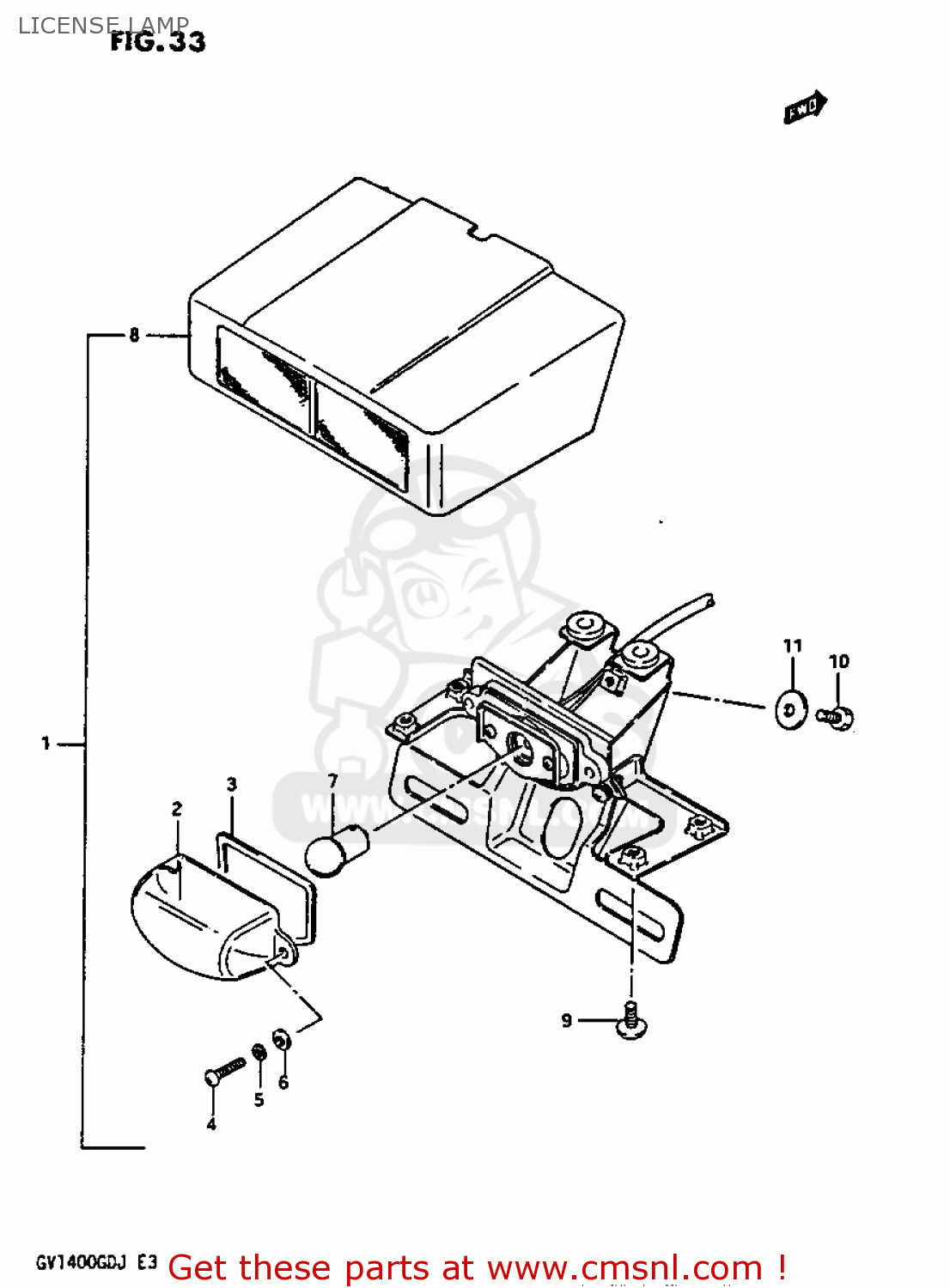 LICENSE LAMP GV1400GT 1986 (G) (E01)