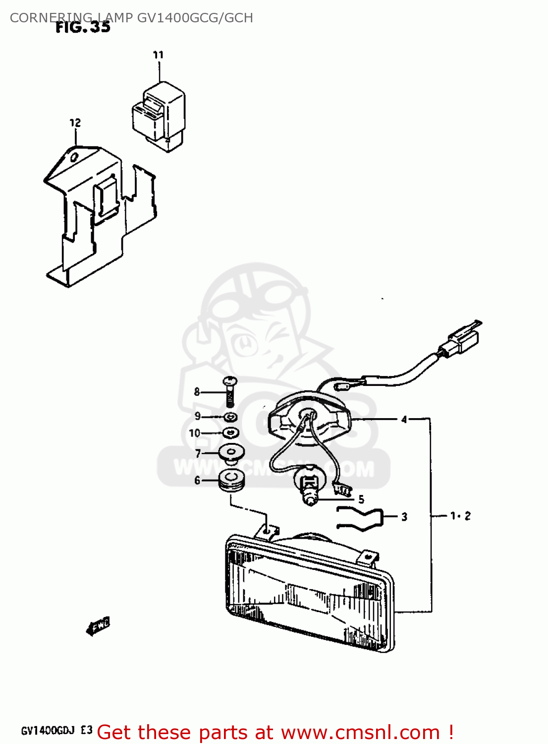 CORNERING LAMP GV1400GCG/GCH GV1400GT 1986 (G) (E01)