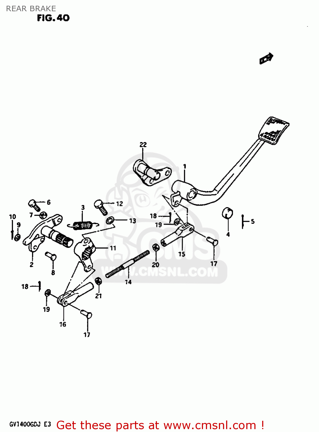 REAR BRAKE GV1400GT 1986 (G) (E01)