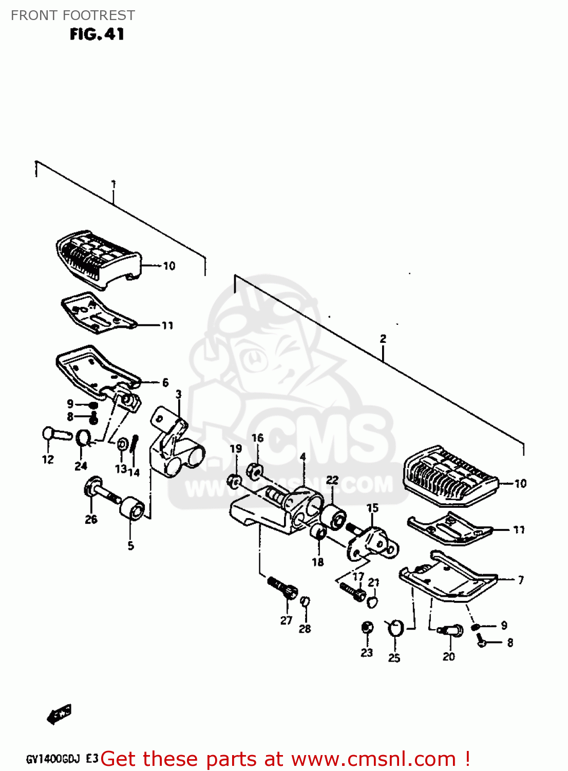 FRONT FOOTREST GV1400GT 1986 (G) (E01)