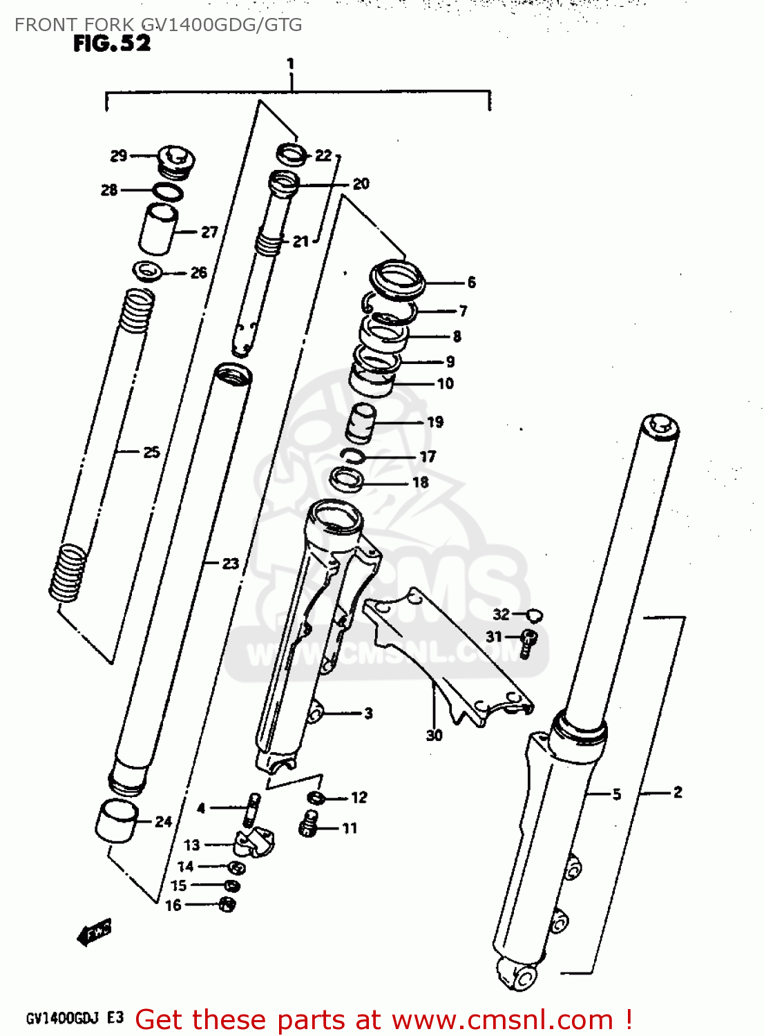 FRONT FORK GV1400GDG/GTG GV1400GT 1986 (G) (E01)