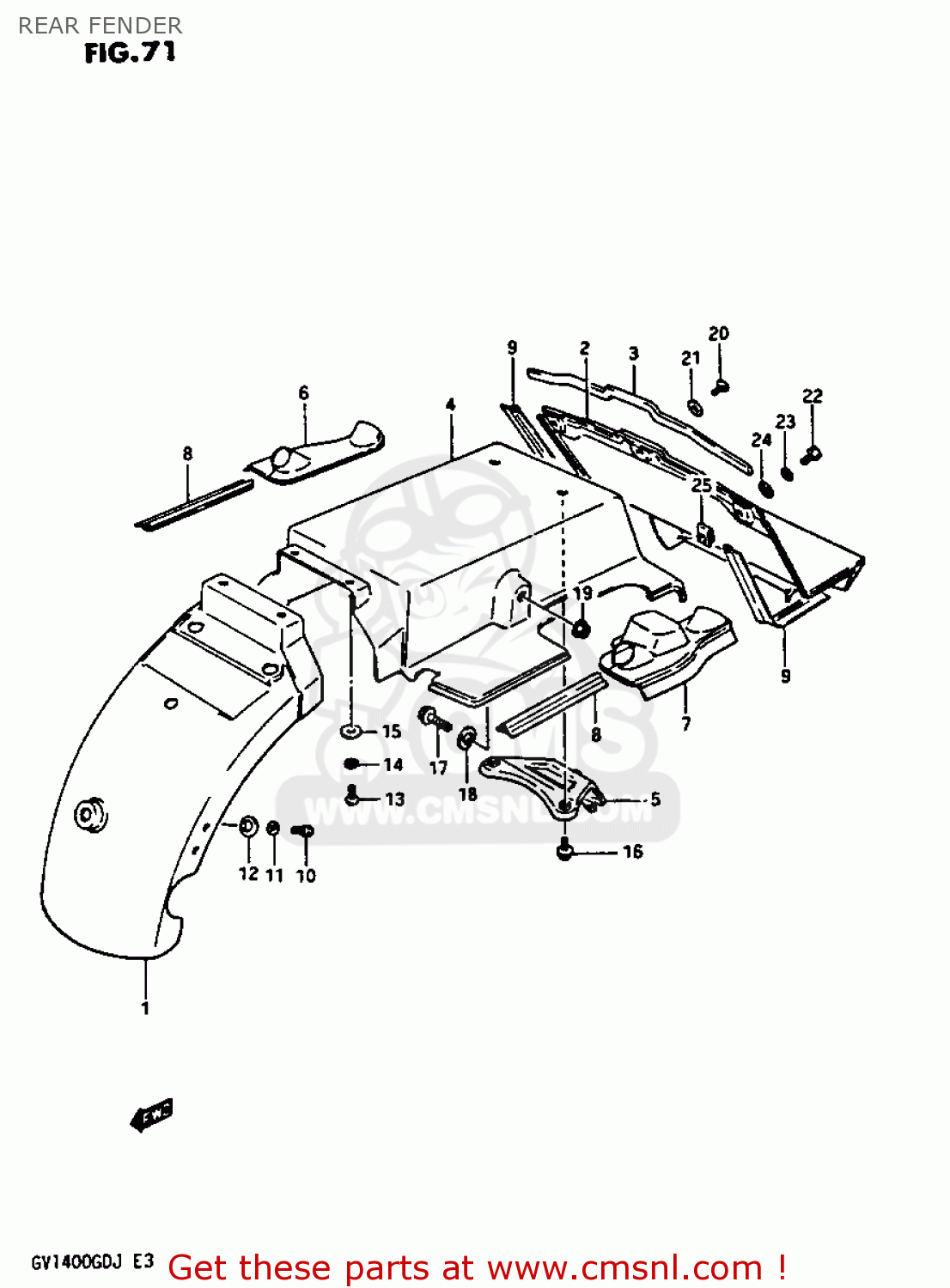 REAR FENDER GV1400GT 1986 (G) (E01)