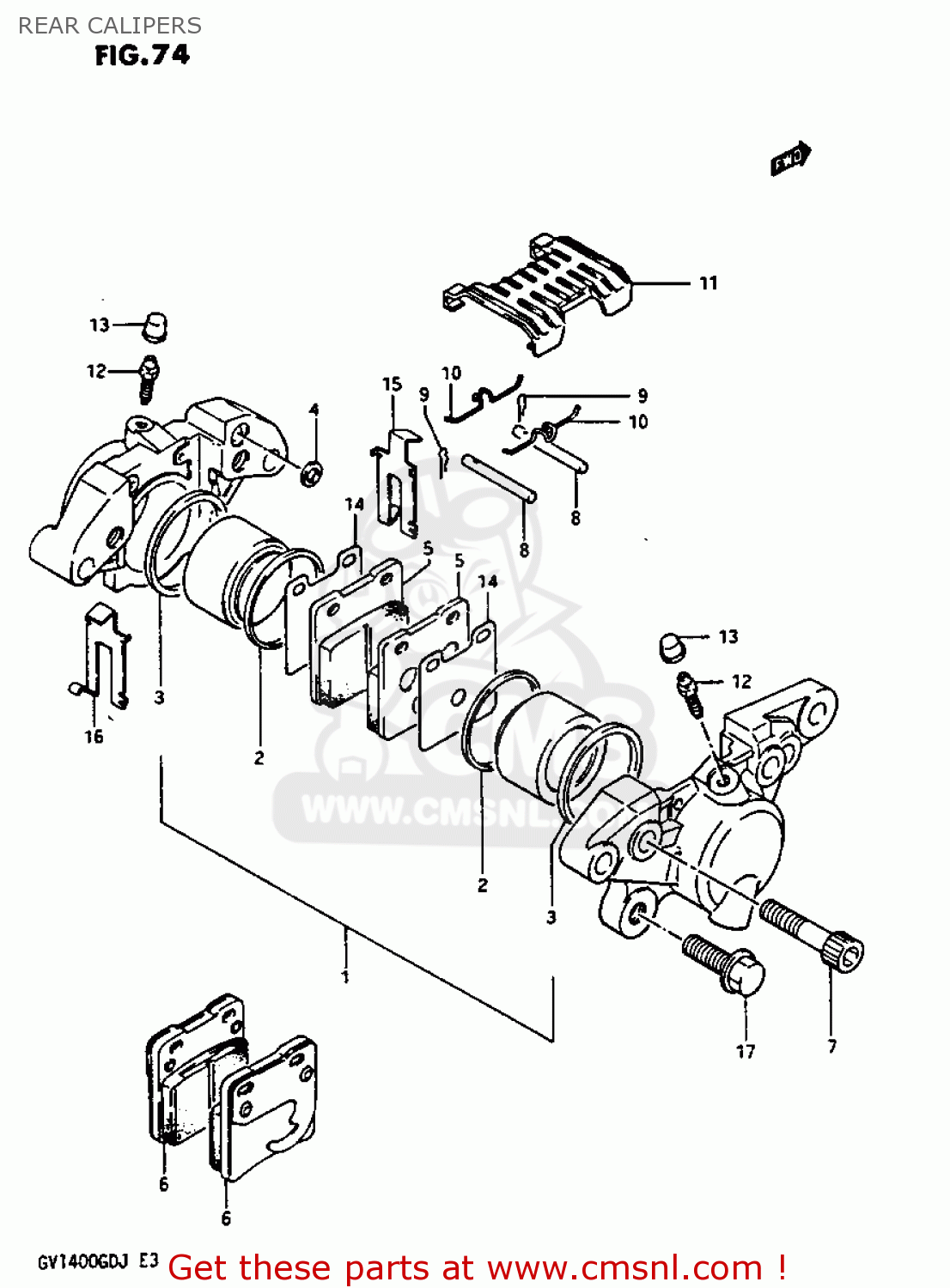 REAR CALIPERS GV1400GT 1986 (G) (E01)