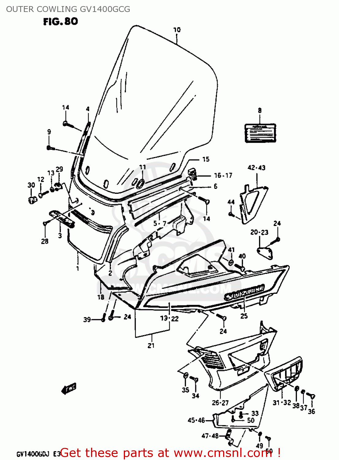 OUTER COWLING GV1400GCG GV1400GT 1986 (G) (E01)