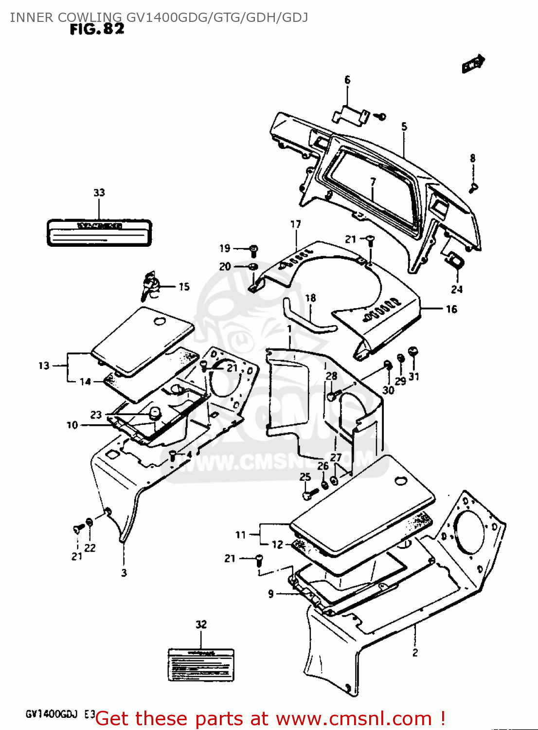 INNER COWLING GV1400GDG/GTG/GDH/GDJ GV1400GT 1986 (G) (E01)