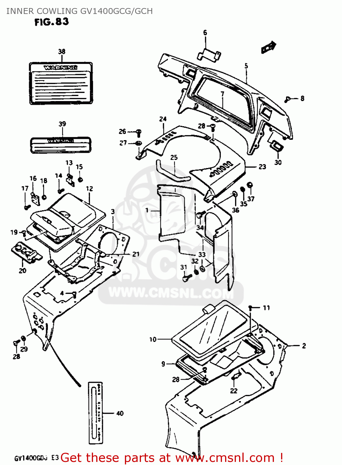 INNER COWLING GV1400GCG/GCH GV1400GT 1986 (G) (E01)