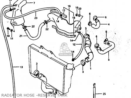 RADIATOR HOSE -RESERVE TANK - GV1400GT 1986 (G) (E01)