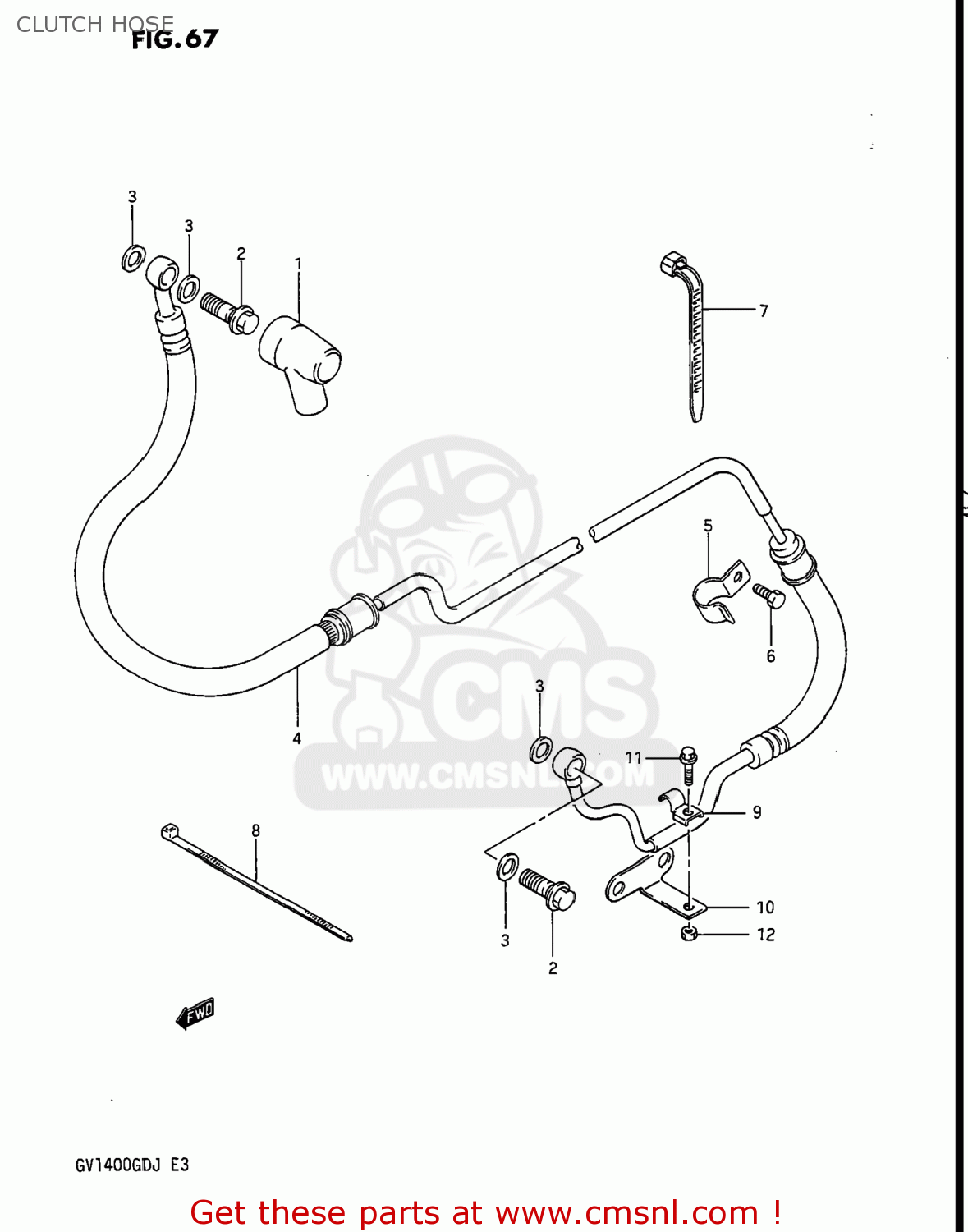 CLUTCH HOSE GV1400GT CAVALCADE 1986 (G) USA (E03)