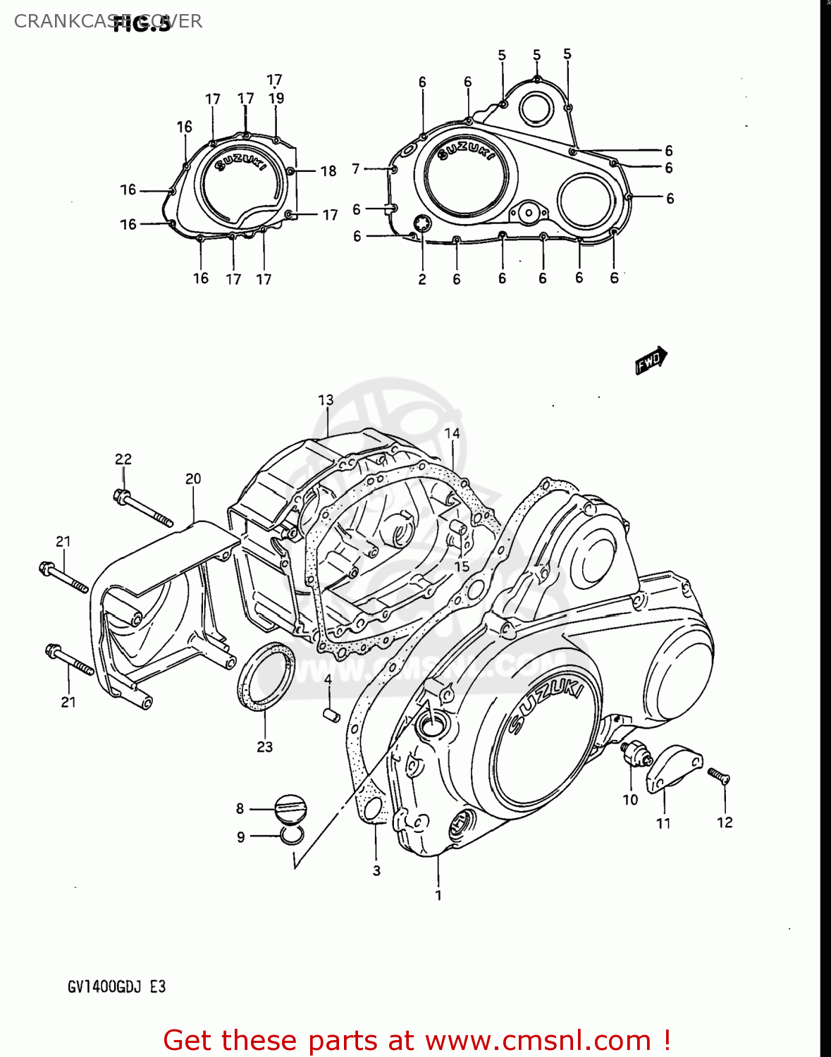 CRANKCASE COVER GV1400GT CAVALCADE 1986 (G) USA (E03)