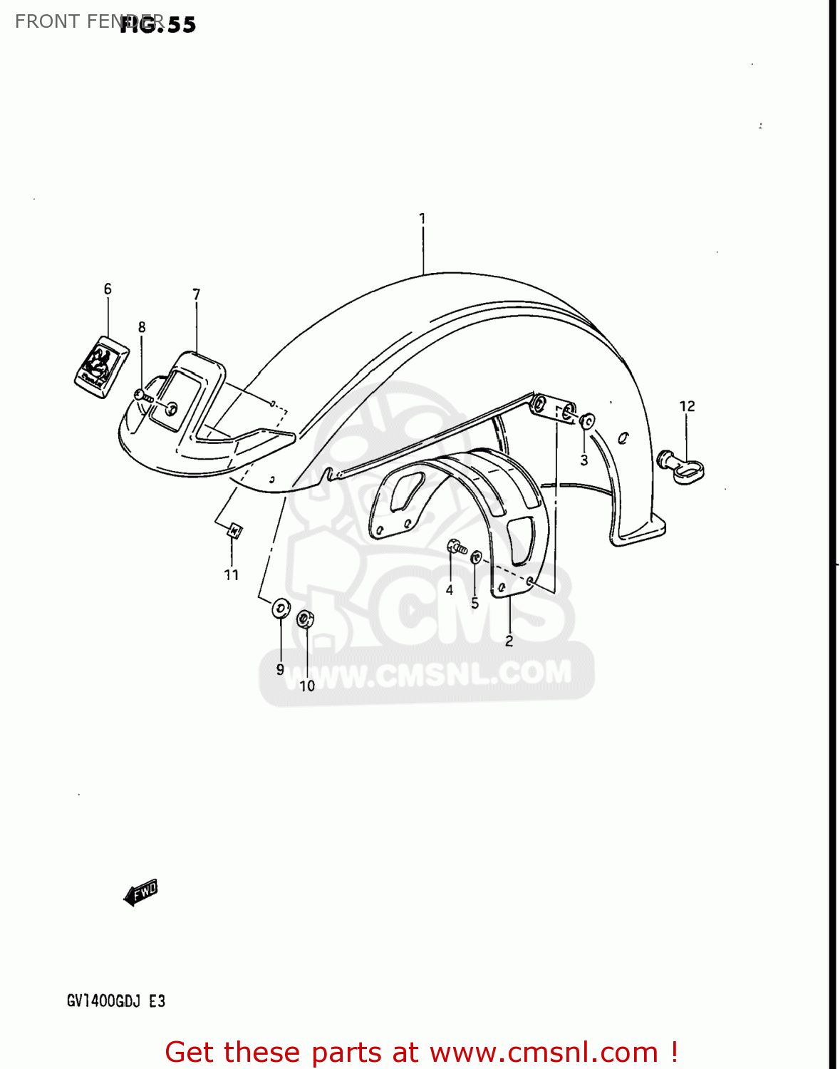 FRONT FENDER GV1400GT CAVALCADE 1986 (G) USA (E03)