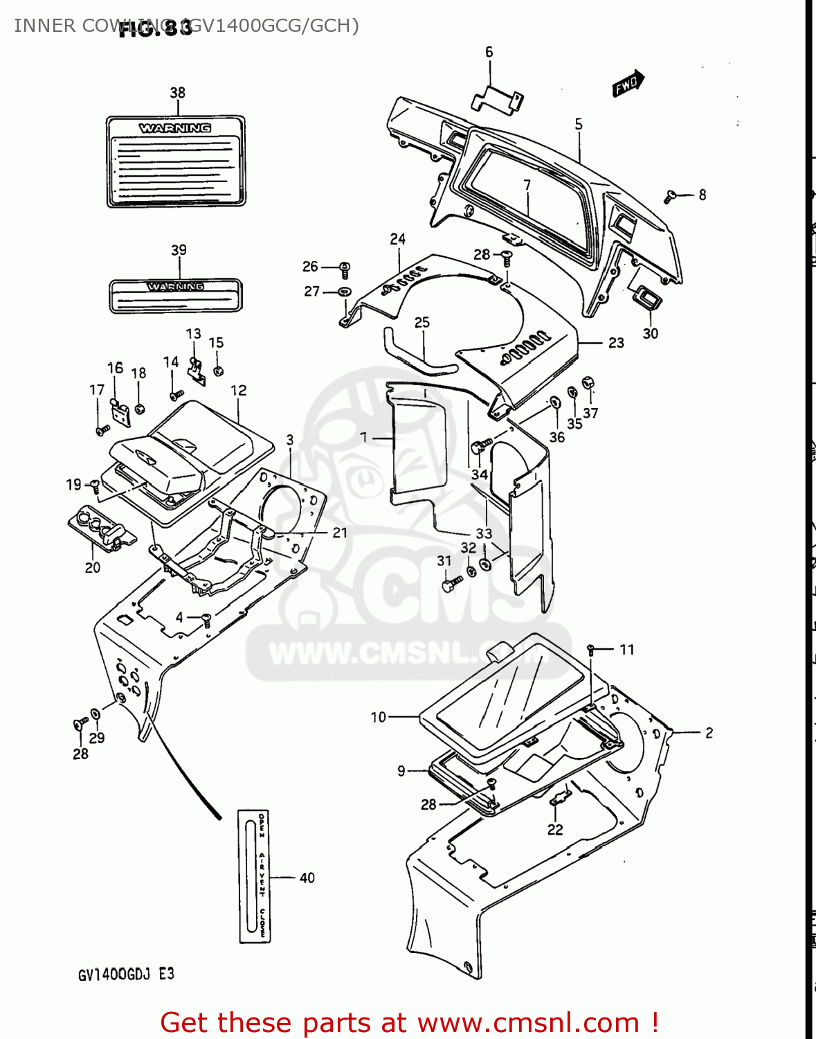 INNER COWLING (GV1400GCG/GCH) GV1400GT CAVALCADE 1986 (G) USA (E03)