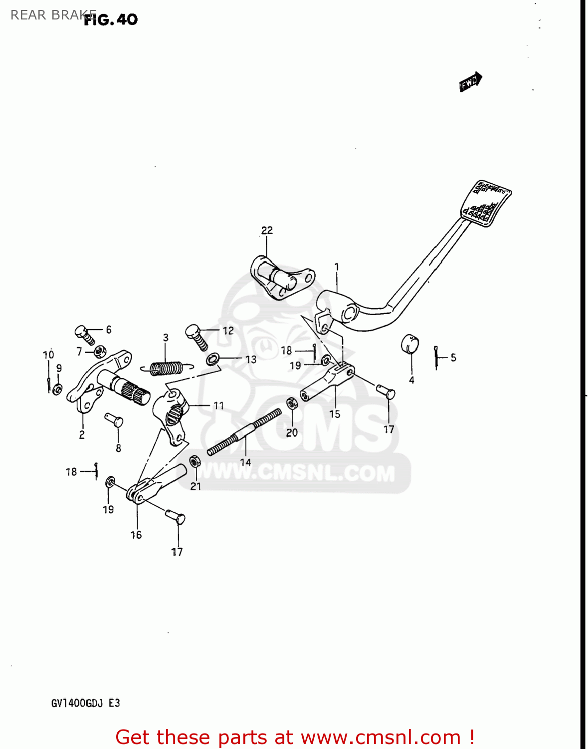 REAR BRAKE GV1400GT CAVALCADE 1986 (G) USA (E03)