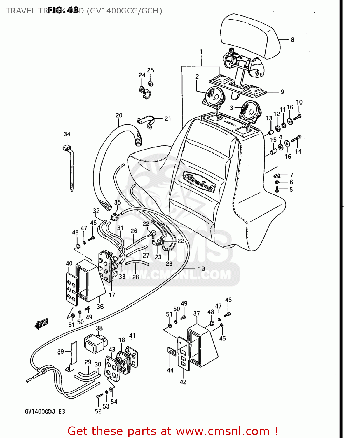 TRAVEL TRUNK PAD (GV1400GCG/GCH) GV1400GT CAVALCADE 1986 (G) USA (E03)