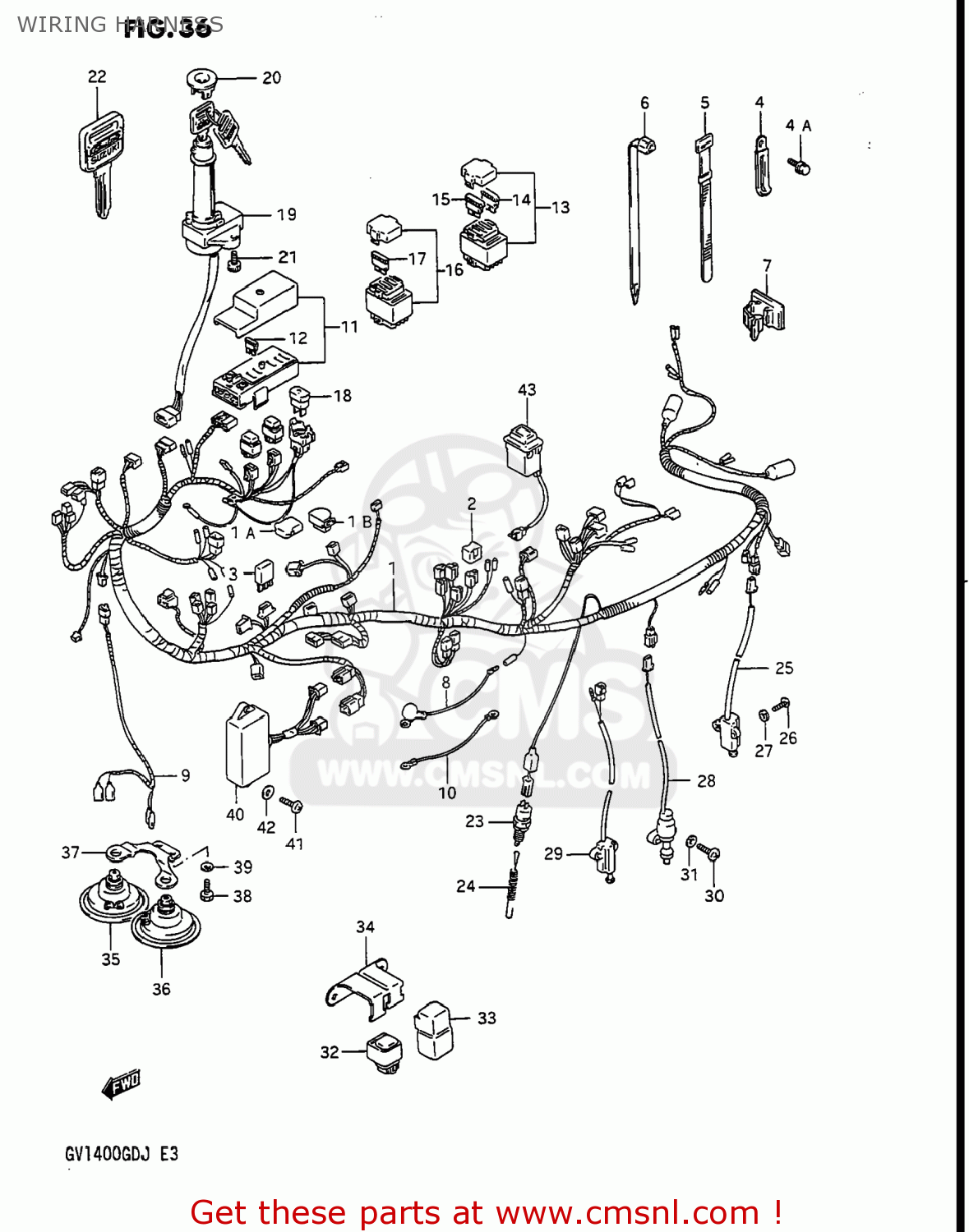 WIRING HARNESS GV1400GT CAVALCADE 1986 (G) USA (E03)