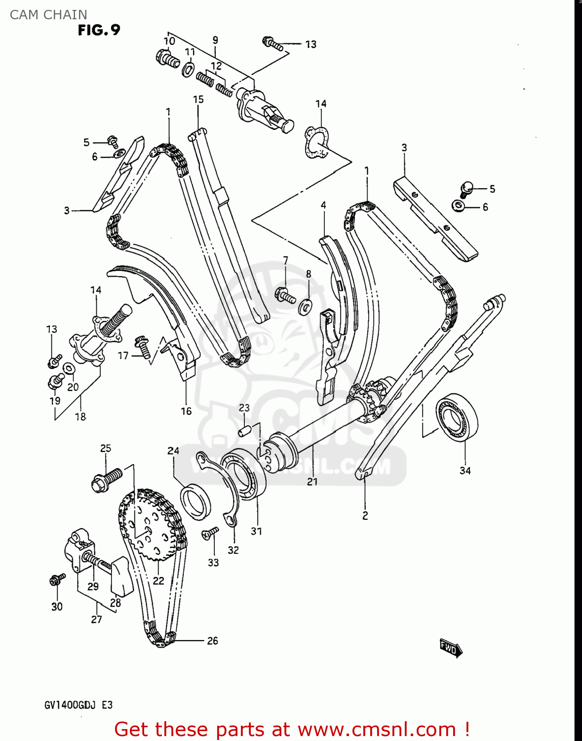 CAM CHAIN GV1400GT CAVALCADE 1987 (H) USA (E03)