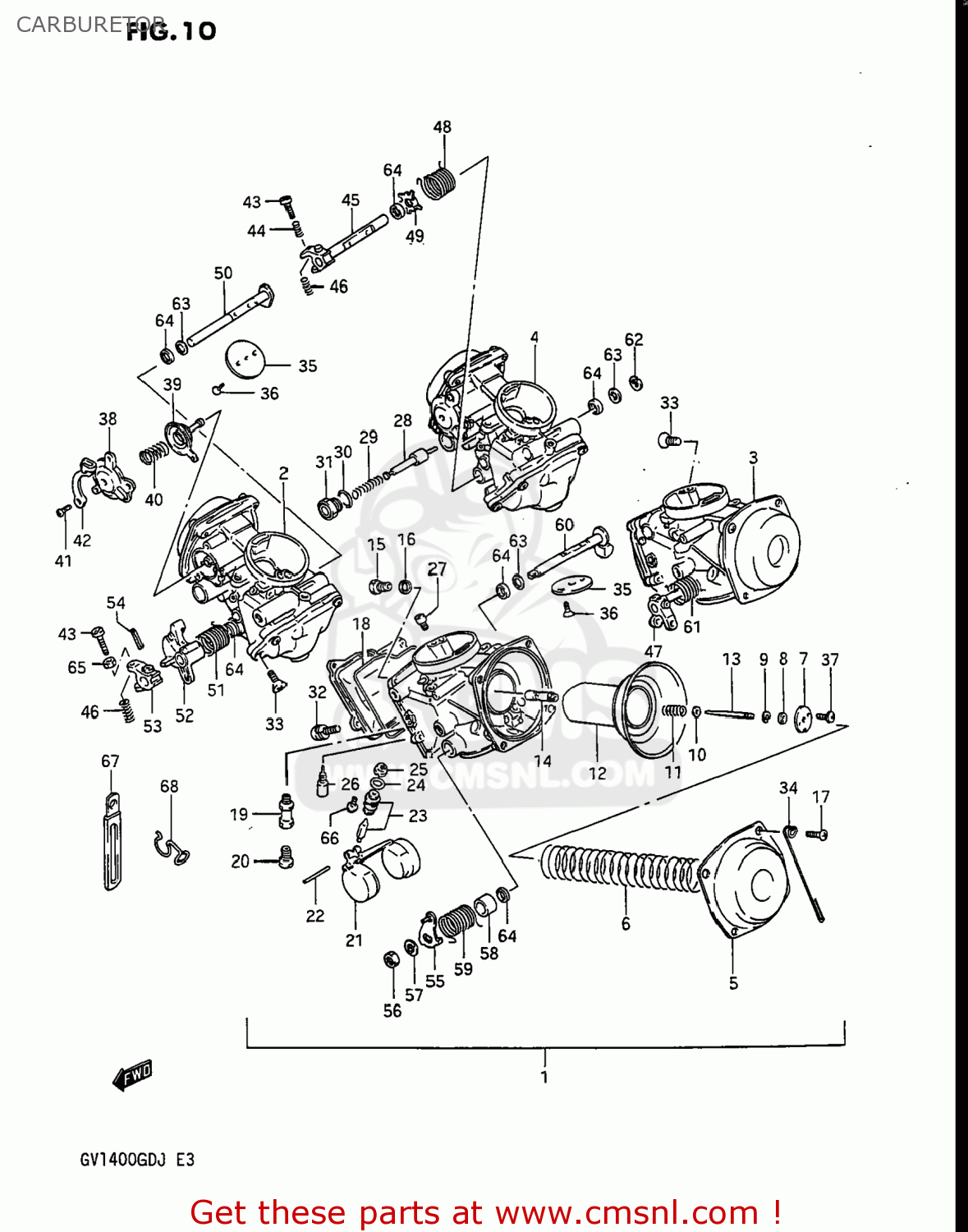 CARBURETOR GV1400GT CAVALCADE 1987 (H) USA (E03)