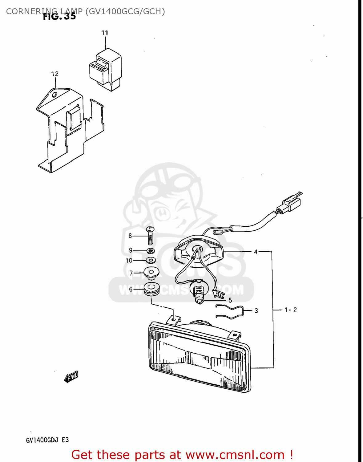 CORNERING LAMP (GV1400GCG/GCH) GV1400GT CAVALCADE 1987 (H) USA (E03)