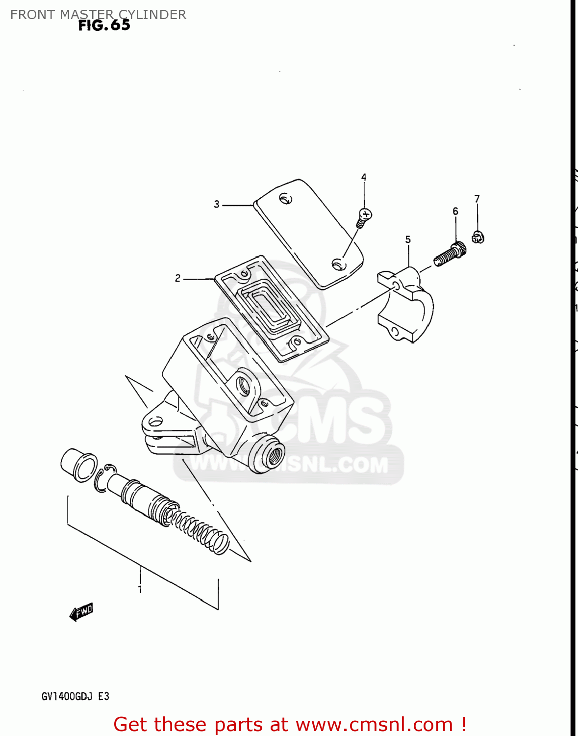 FRONT MASTER CYLINDER GV1400GT CAVALCADE 1987 (H) USA (E03)