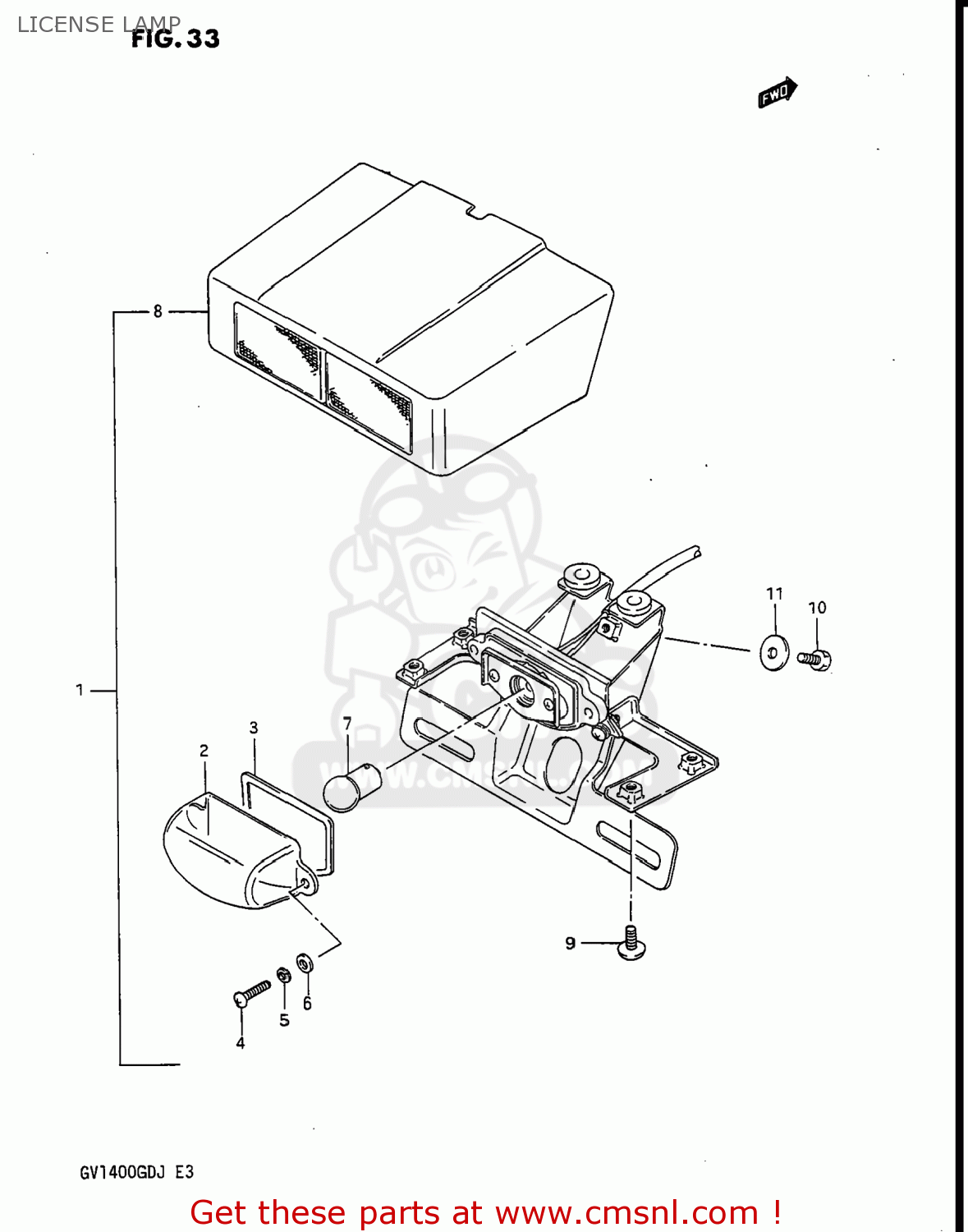 LICENSE LAMP GV1400GT CAVALCADE 1987 (H) USA (E03)
