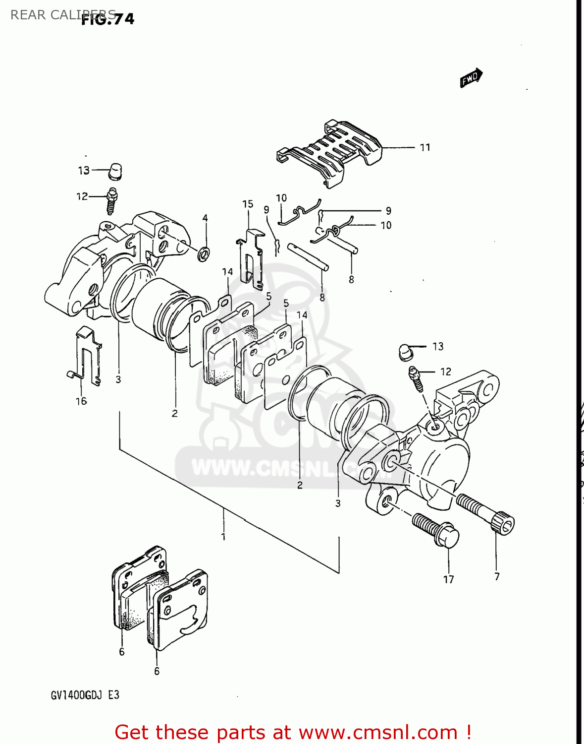 REAR CALIPERS GV1400GT CAVALCADE 1987 (H) USA (E03)