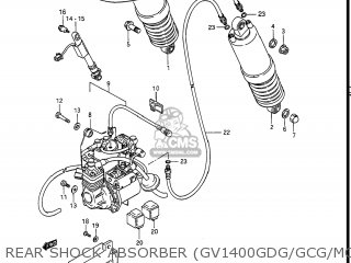 REAR SHOCK ABSORBER (GV1400GDG/GCG/MODEL H/J) - GV1400GT CAVALCADE 1987 (H) USA (E03)
