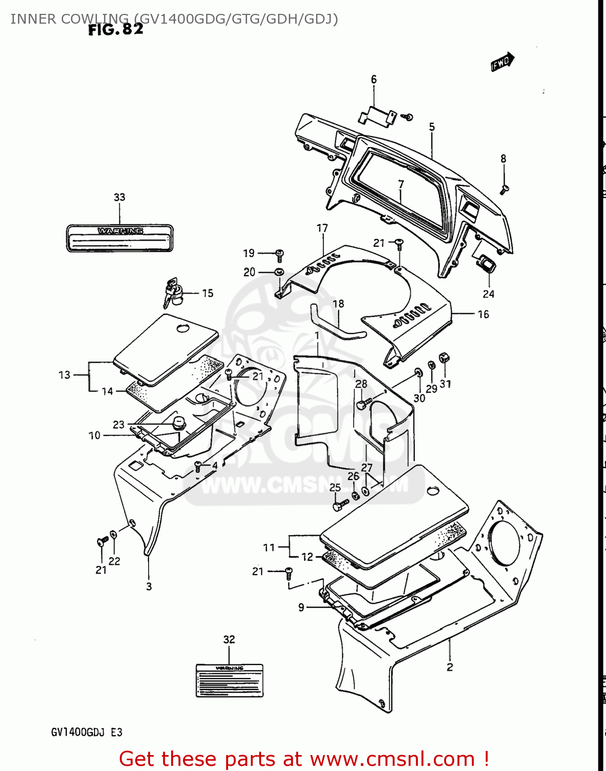 INNER COWLING (GV1400GDG/GTG/GDH/GDJ) GV1400GT CAVALCADE 1988 (J) USA (E03)