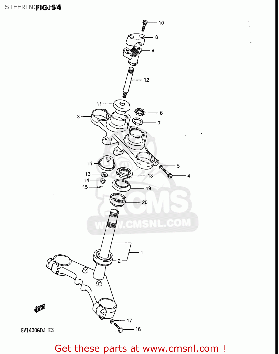 STEERING STEM GV1400GT CAVALCADE 1988 (J) USA (E03)