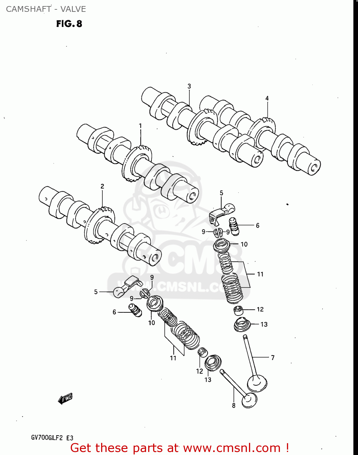 CAMSHAFT - VALVE GV700GLF MADURA 1985 (F) USA (E03)
