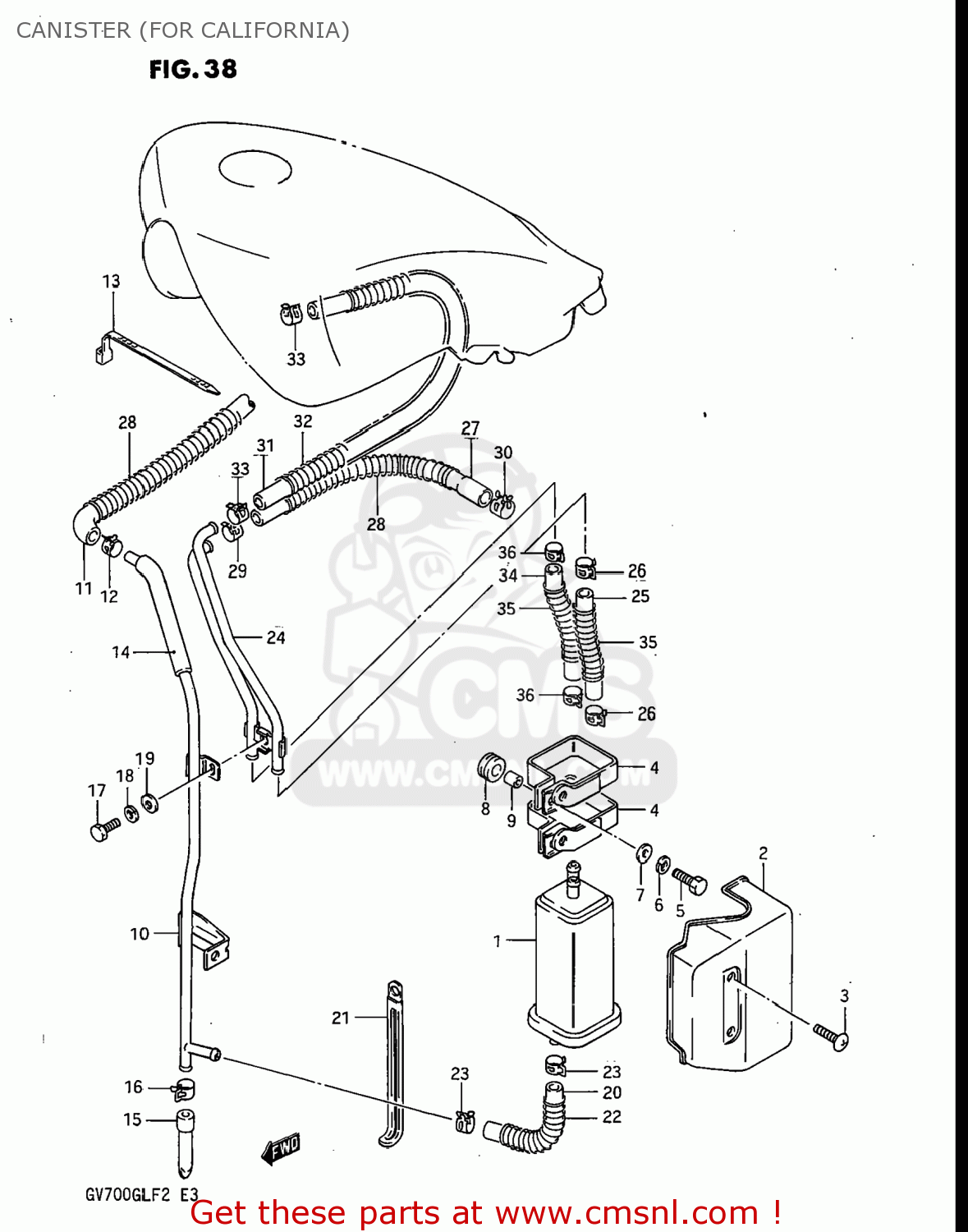 CANISTER (FOR CALIFORNIA) GV700GLF MADURA 1985 (F) USA (E03)