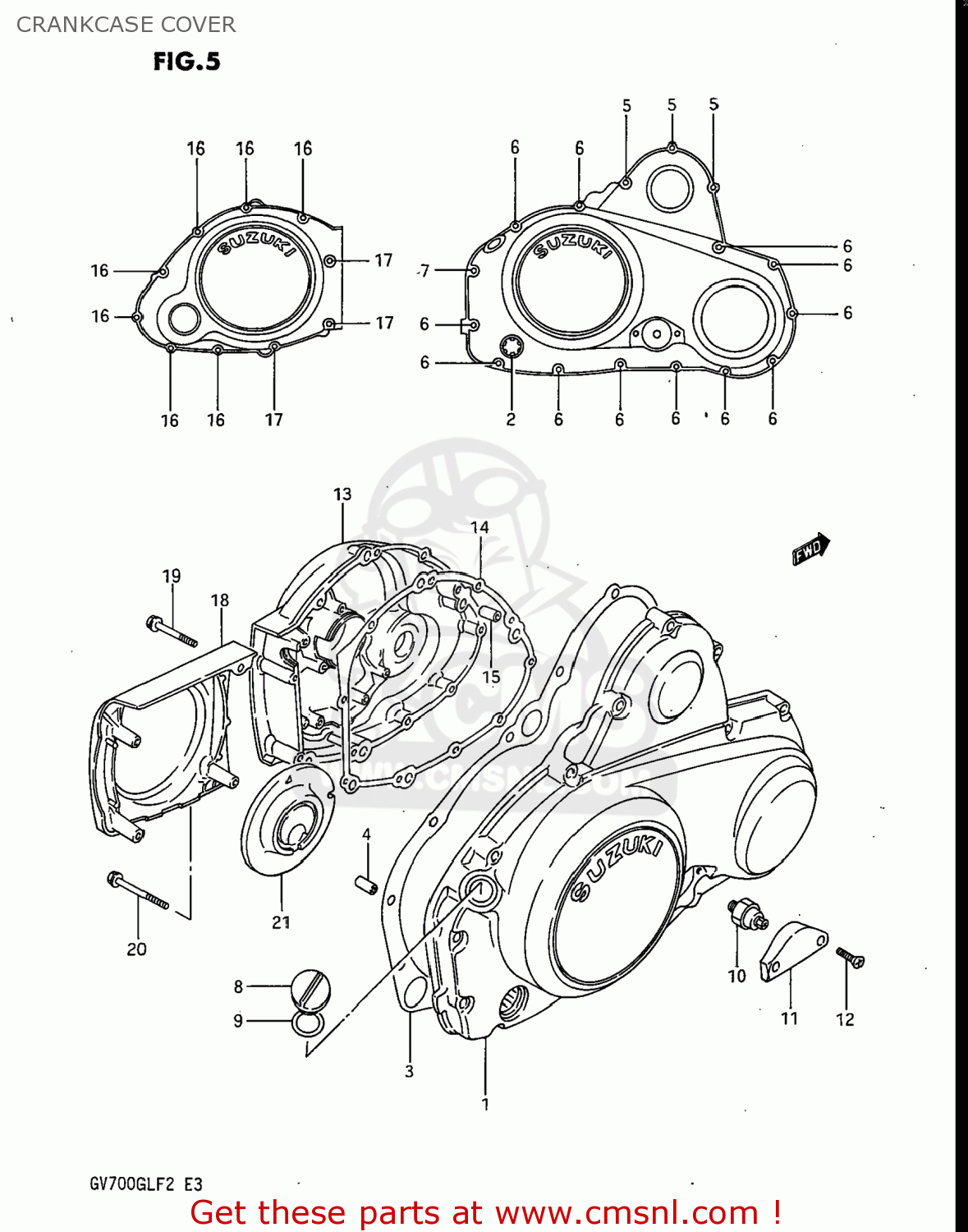 CRANKCASE COVER GV700GLF MADURA 1985 (F) USA (E03)